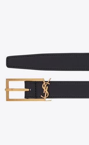 ceinture ysl noir|CEINTURE CASSANDRE en cuir lisse .